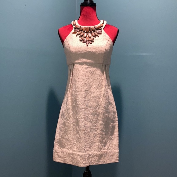 Shoshanna Dresses & Skirts - Shoshanna Cream Dress with Beaded Neckline Size 6